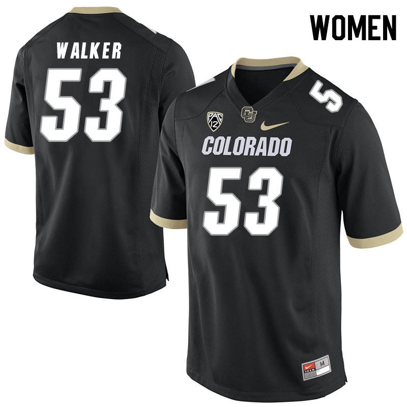Women #53 Arden Walker Colorado Buffaloes College Football Jerseys Stitched Sale-Black